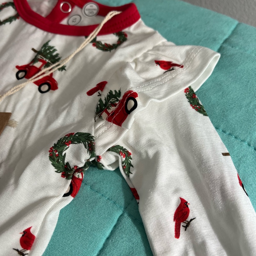 Kyte baby NEW tags 3-6 Twirl Bodysuit Dress WREATH holiday - Picture 6 of 6